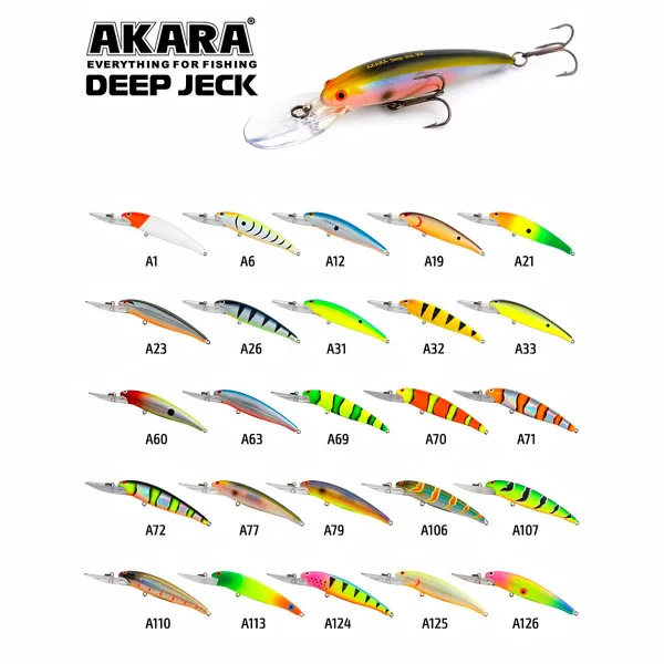 Воблер Akara Deep Jeck 90F, 90 мм, 12 г, цвят A71 — снимка 2