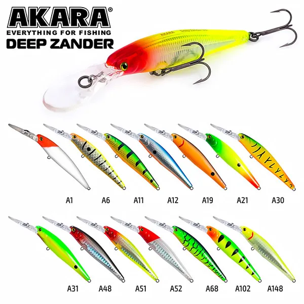 Плаващ воблер Akara Deep Zander F, 90 мм, 12 г, цвят A12 — снимка 2