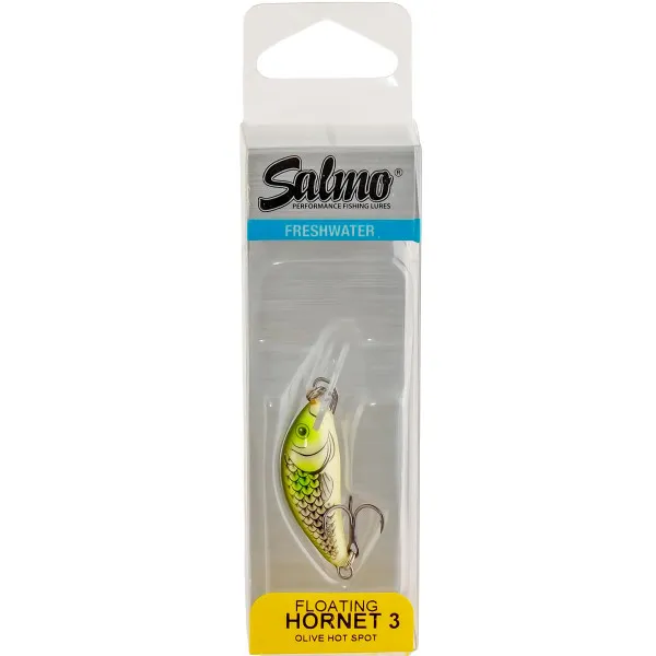 Плаващ воблер Salmo Hornet 35 мм, 2.2 г, цвят Olive Hot Spot — снимка 2