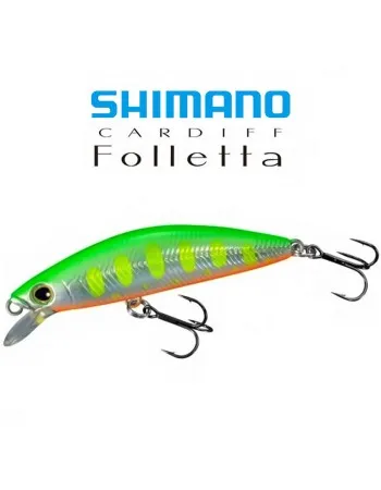 Бавнопотъващ миноу воблер Shimano Cardiff Folletta SS, 50 мм, 3.3 г, цвят Lime Yamame