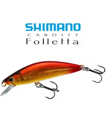 Бавнопотъващ миноу воблер Shimano Cardiff Folletta SS, 50 мм, 3.3 г, цвят Red Gold Flash