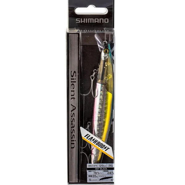 Потъващ воблер Shimano Exsence Silent Assassin Flash Boost S, 129 мм, 26 г, 007 Black — снимка 2
