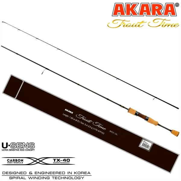 Спининг въдица Akara Trout Time 602 UL 1.83 м, 0.4-3.5 г — снимка 4