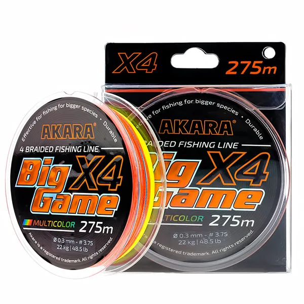 Плетено влакно Akara X4 Big Game, Multicolor, 275 м — снимка 1