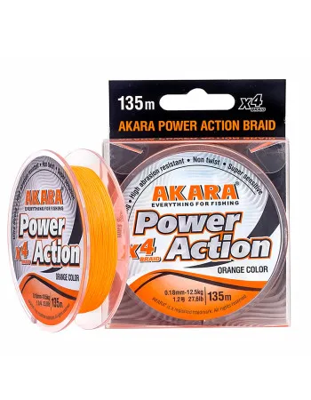 Плетено влакно Akara X4 Power Action, Orange, 135 м