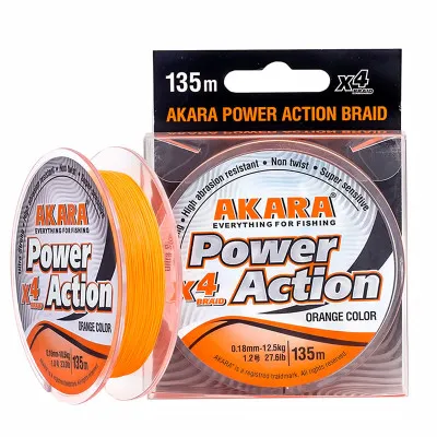 Плетено влакно Akara X4 Power Action, Orange, 135 м