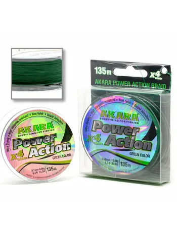Плетено влакно Akara X4 Power Action, Green, 135 м