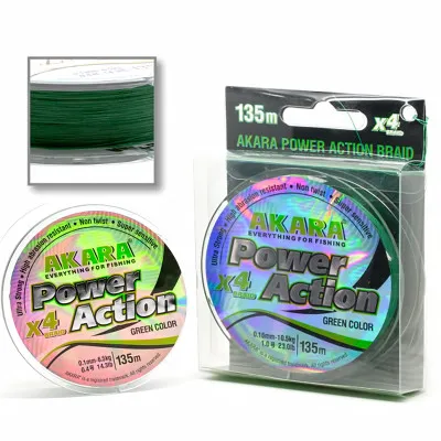 Плетено влакно Akara X4 Power Action, Green, 135 м