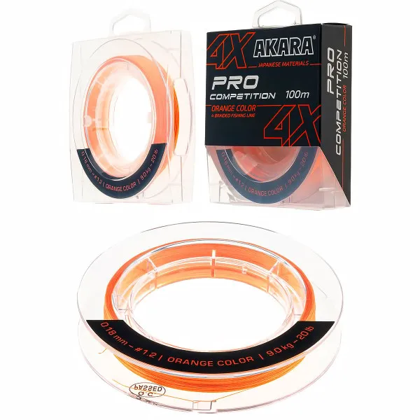 Плетено влакно Akara 4X Pro Competition, Orange, 150 м — снимка 4