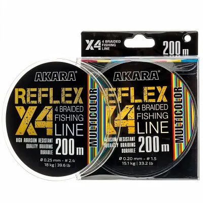 Плетено влакно Akara X4 Reflex, Multicolor, 200 м