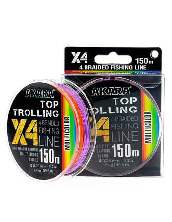 Плетено влакно Akara X4 Top Trolling, Multicolor, 150 м