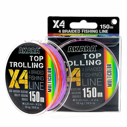 Плетено влакно Akara X4 Top Trolling, Multicolor, 150 м