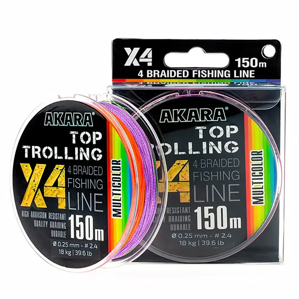 Плетено влакно Akara X4 Top Trolling, Multicolor, 150 м — снимка 1