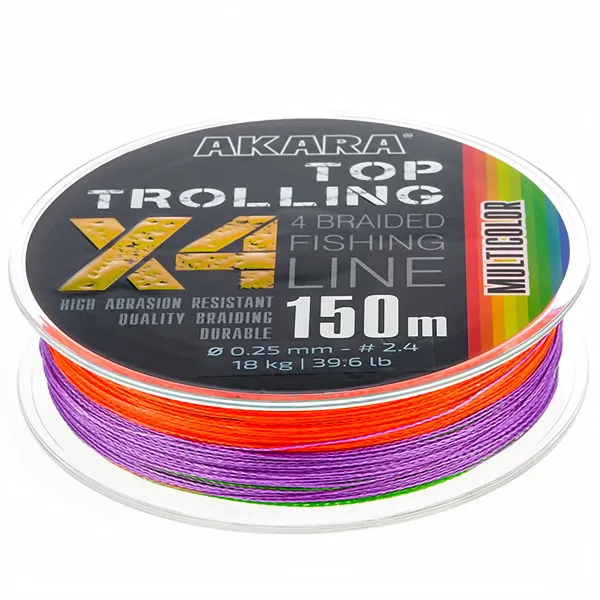 Плетено влакно Akara X4 Top Trolling, Multicolor, 150 м — снимка 2