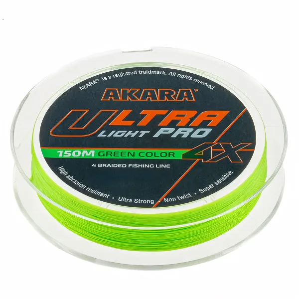 Плетено влакно Akara X4 Ultra Light Pro Competition, Green, 150 м — снимка 2