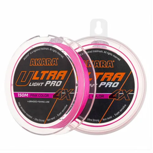 Плетено влакно Akara X4 Ultra Light Pro Competition, Pink, 150 м