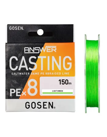 Плетено 8x влакно Gosen Answer Casting Saltwater, Light Green, 150 м