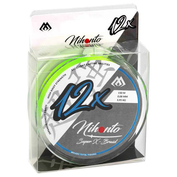 Плетено 12-нишково влакно Mikado Nihonto Super X-Braid, 150 м, Fluo — снимка 1