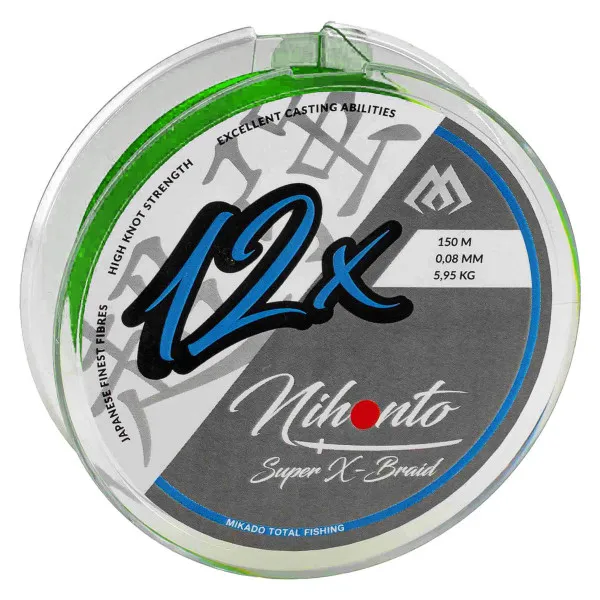 Плетено 12-нишково влакно Mikado Nihonto Super X-Braid, 150 м, Dark Green — снимка 2