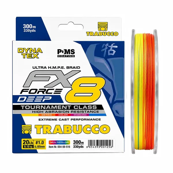 Плетено влакно Trabucco Dynatex FX8 Force Deep, Multicolor 300 м — снимка 2