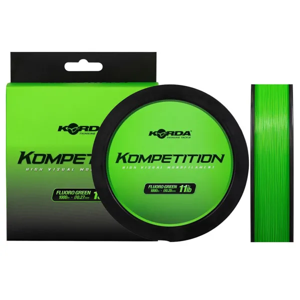 Монофилно шаранджийско влакно Korda Kompetition Mono, Fluoro Green, 1000 м — снимка 1