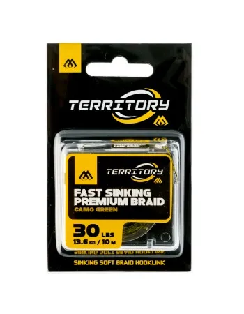 Бързопотъващ плетен повод Mikado Fast Sinking Premium Braid, Camo Green, 10 м