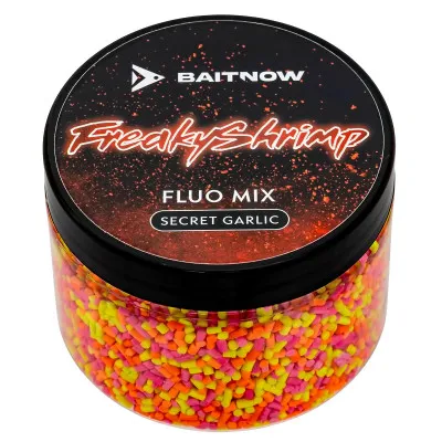 Ароматна добавка за фидер и метод фидер Mikado Baitnow Fluo Mix, 150 мл, Freaky Shrimp