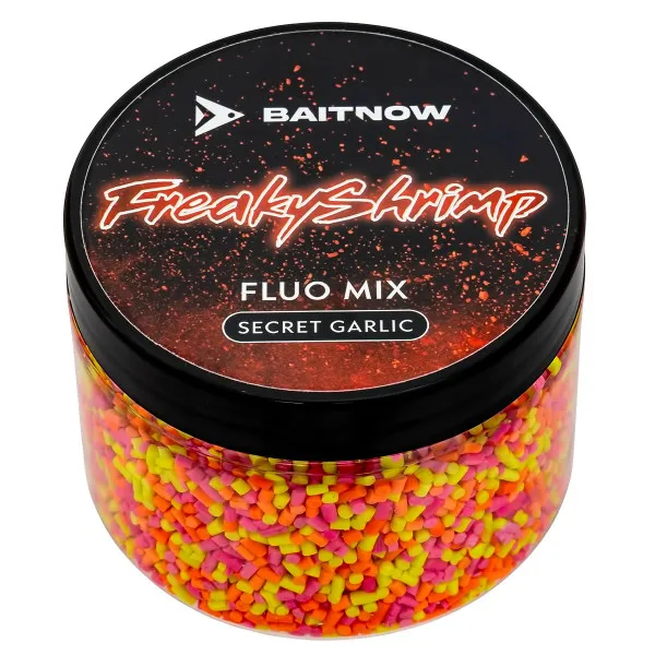 Ароматна добавка за фидер и метод фидер Mikado Baitnow Fluo Mix, 150 мл, Freaky Shrimp — снимка 1