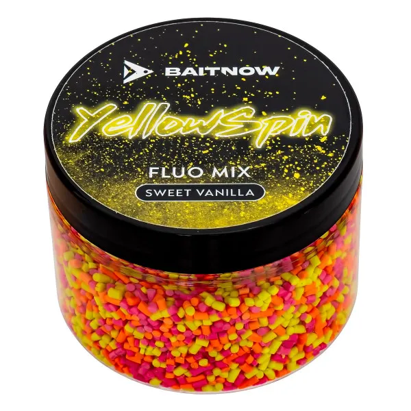 Ароматна добавка за фидер и метод фидер Mikado Baitnow Fluo Mix, 150 мл, Yellow Spin — снимка 1