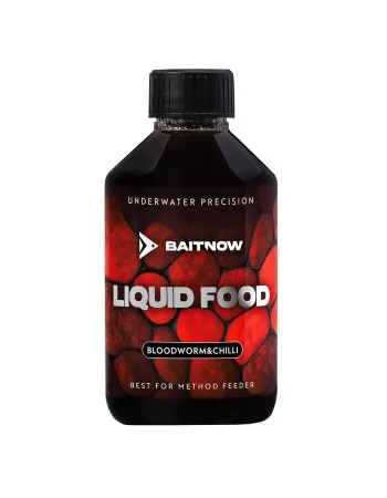 Течна храна за фидер Mikado Baitnow Liquid Food, 250 мл, Bloodworm & Chilli