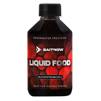 Течна храна за фидер Mikado Baitnow Liquid Food, 250 мл, Bloodworm & Chilli