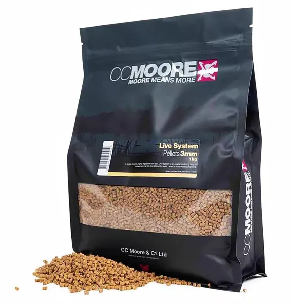 Пелети за шаран CC Moore Live System 3 мм, 1 кг — снимка 1