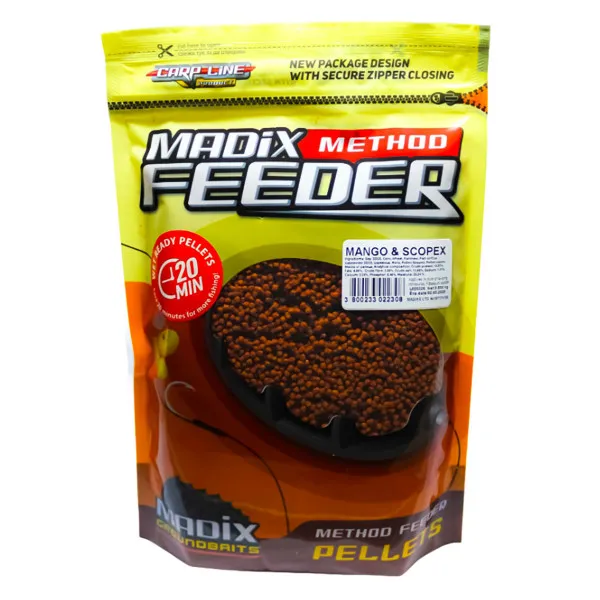 Овлажнени микропелети Madix Wet Ready Method Feeder Pellets, 500 г, Mango & Scopex — снимка 1
