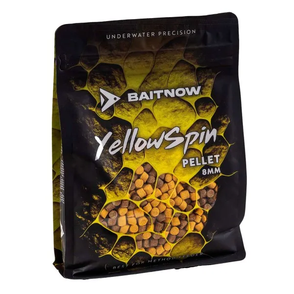 Фидер пелети Mikado Yellow Spin 8 мм, 800 г — снимка 1