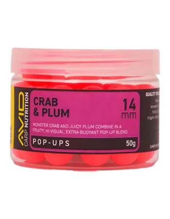 Плаващи топчета за шаран Avid Carp Pop-Ups, 14 мм, Crab & Plum