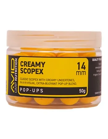 Плаващи топчета за шаран Avid Carp Pop-Ups, 14 мм, Creamy Scopex