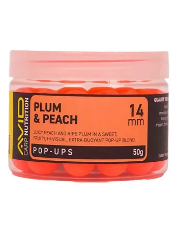 Плаващи топчета за шаран Avid Carp Pop-Ups, 14 мм, Plum & Peach