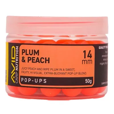Плаващи топчета за шаран Avid Carp Pop-Ups, 14 мм, Plum & Peach