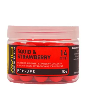 Плаващи топчета за шаран Avid Carp Pop-Ups, 14 мм, Squid & Strawberry