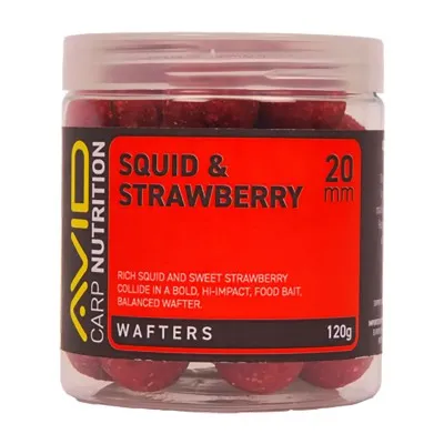 Балансирани топчета за шаран Avid Carp Wafters, 20 мм, Squid & Strawberry