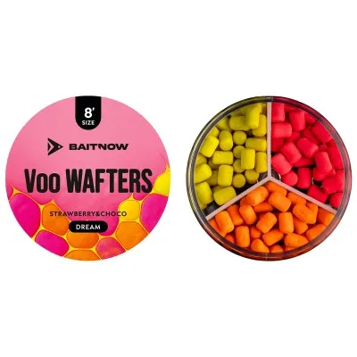 Балансирани дъмбели Mikado Baitnow Voo Wafters Dream, 8мм, Strawberry & Choco