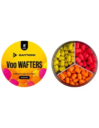 Балансирани дъмбели Mikado Baitnow Voo Wafters Fusion, 8мм, Pineapple & N-Butyric