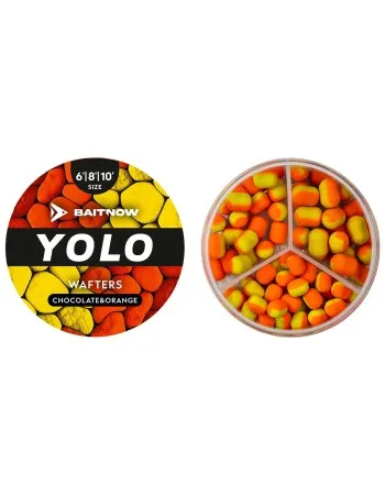 Балансирани двуцветни дъмбели Mikado Baitnow Yolo Wafters, 6-8-10мм, Chocolate & Orange