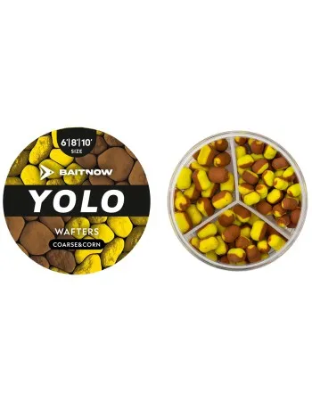 Балансирани двуцветни дъмбели Mikado Baitnow Yolo Wafters, 6-8-10мм, Coarse & Corn