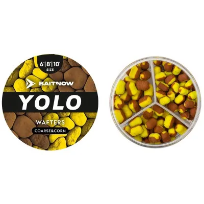 Балансирани двуцветни дъмбели Mikado Baitnow Yolo Wafters, 6-8-10мм, Coarse & Corn