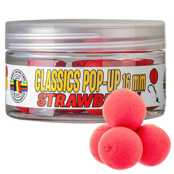 Плаващи топчета за шаран VDE Classics Pop-Up, 16 мм, Strawberry — снимка 1