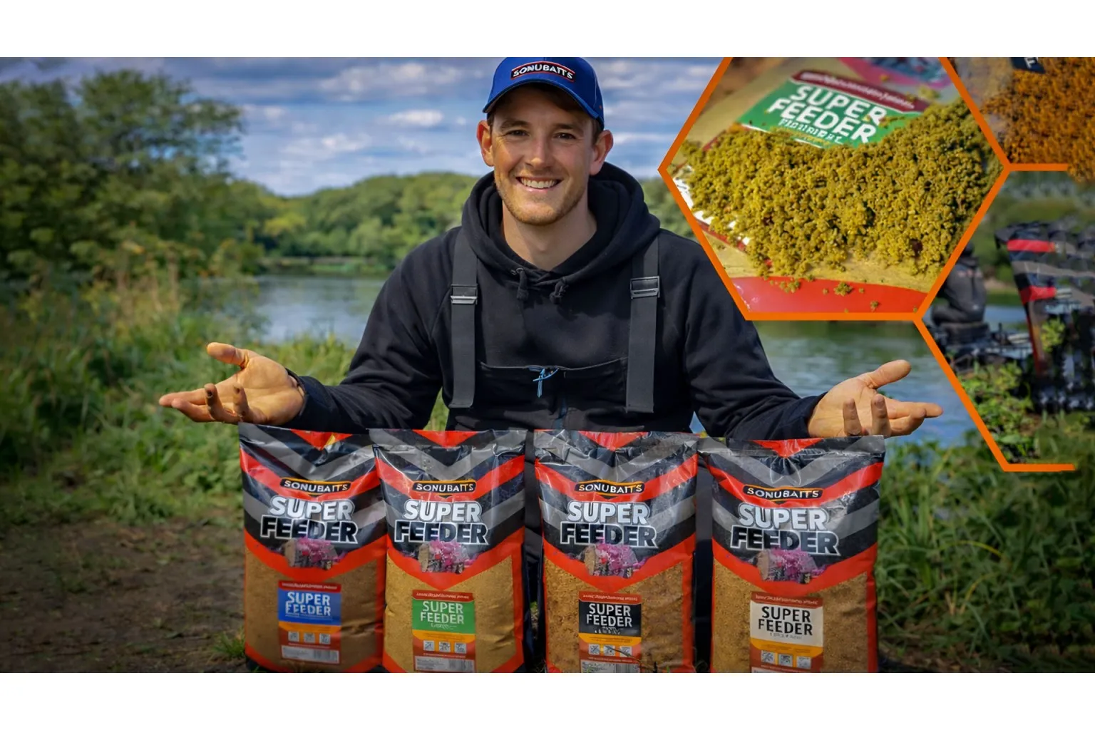 Риболовец с фидер захранки Super Feeder до водоем