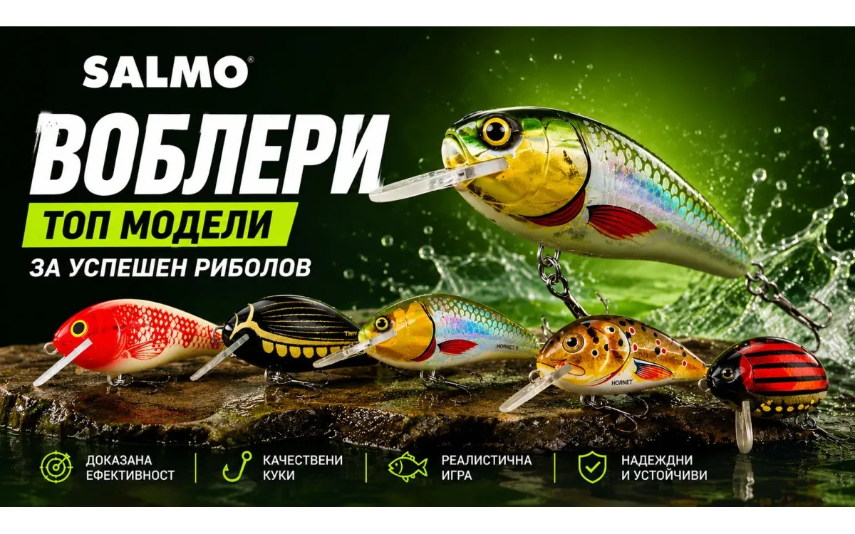Воблери SALMO - топ модели за щука, кефал, распер и сом
