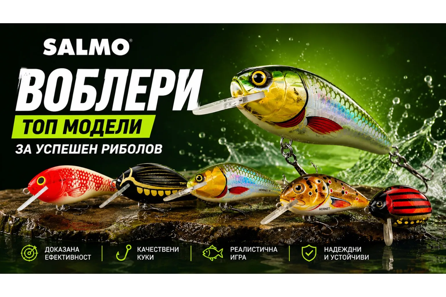 Воблери SALMO - топ модели за щука, кефал, распер и сом