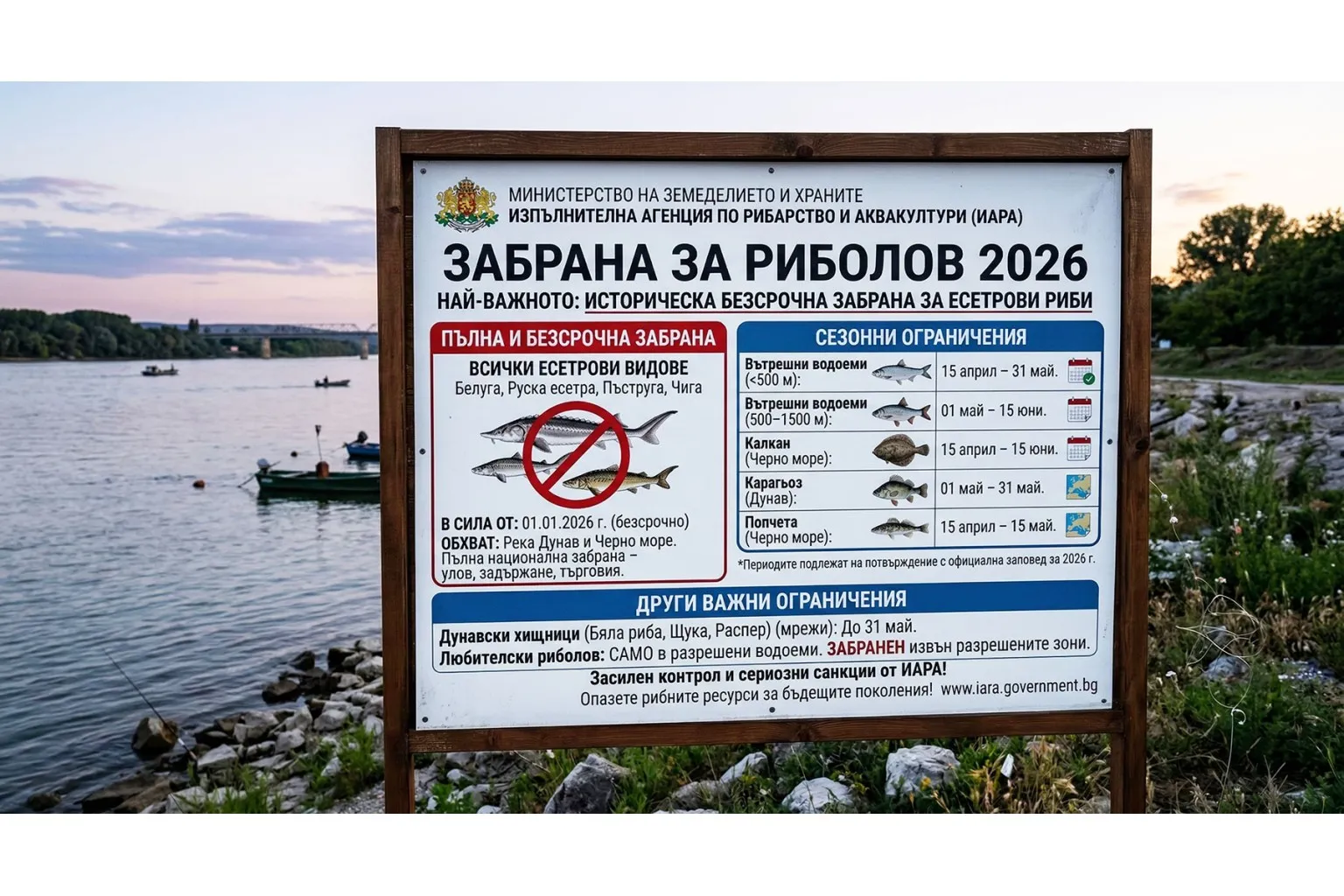 Забрана за риболов 2026 - дати, правила и историческите промени в риболовния сезон